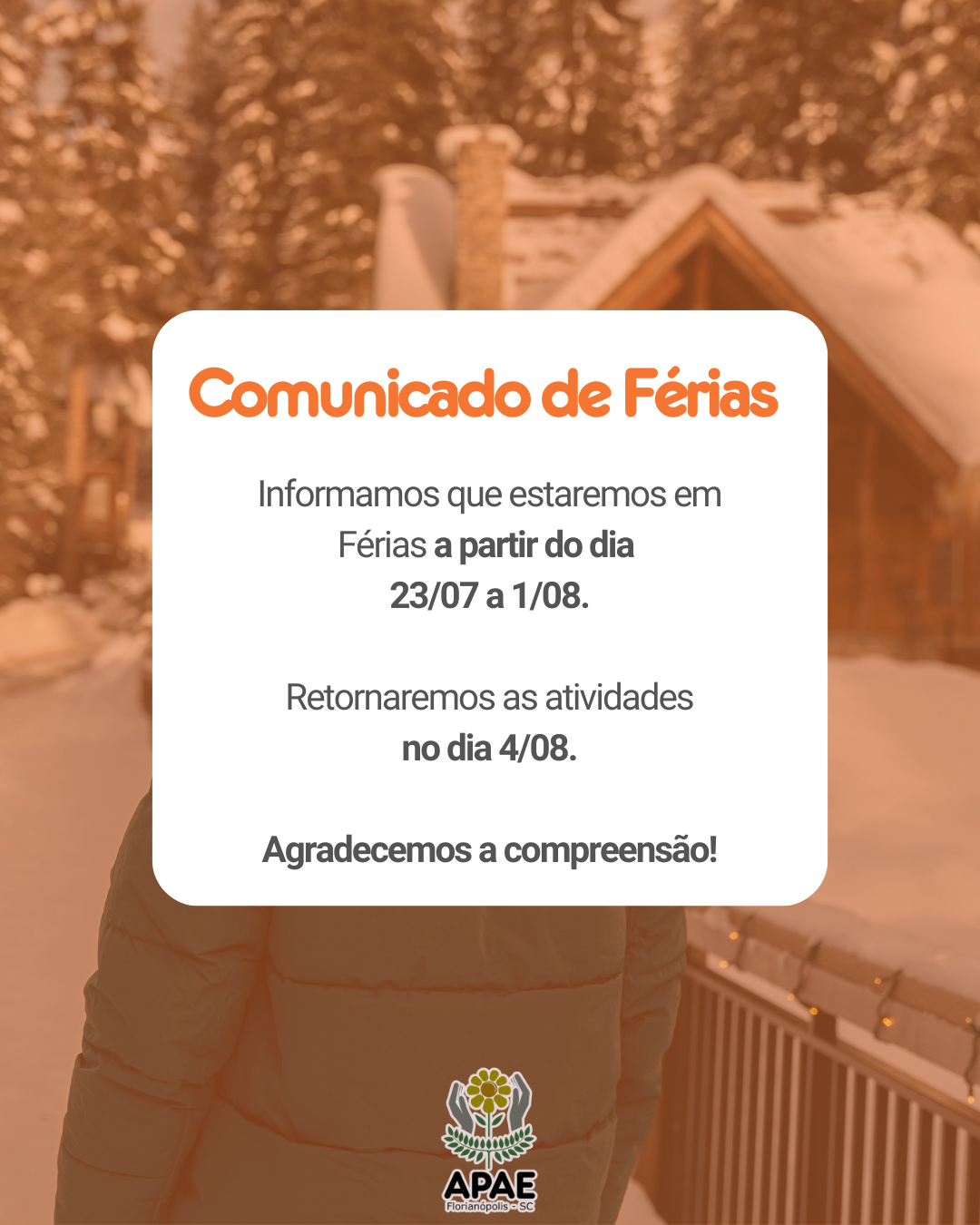 Comunicado de Férias de Julho